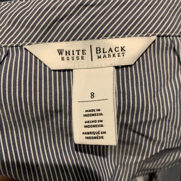 Womens Striped Button Down Shirt 3/4 Sleeve Size 8 - Picture 4 of 7